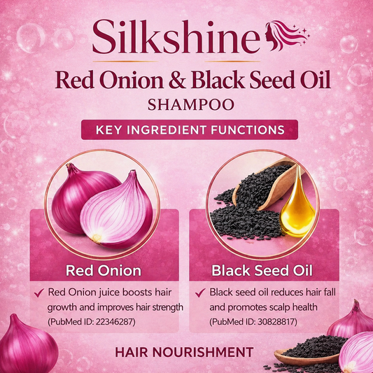 Silkshine Red Onion & Black Seed Oil Shampoo (200ml) | Hair Fall Control & Hair Growth Care