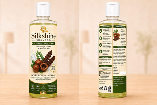 Silkshine Aritha & Shikakai Herbal Shampoo | Hair Fall Control & Hair Growth Care (100ml)