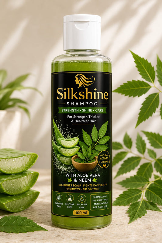 Silkshine Aloe Vera & Neem Herbal Shampoo | Anti-Dandruff & Hair Growth Care (100ml)