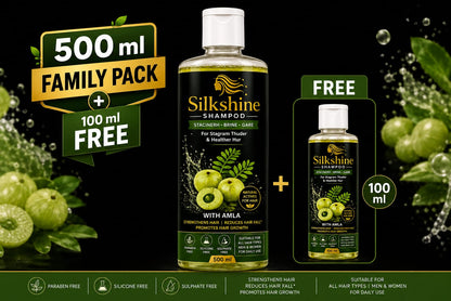 Silkshine Amla Family Pack Combo | 500ml + Free 100ml Herbal Shampoo