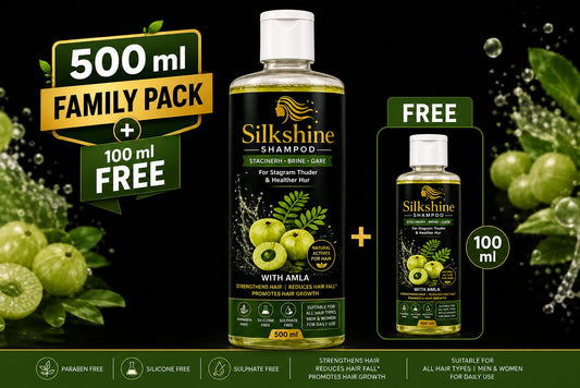 Silkshine Amla Family Pack Combo | 500ml + Free 100ml Herbal Shampoo