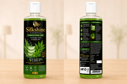 Silkshine Aloe Vera & Neem Herbal Shampoo | Anti-Dandruff & Hair Growth Care (100ml)
