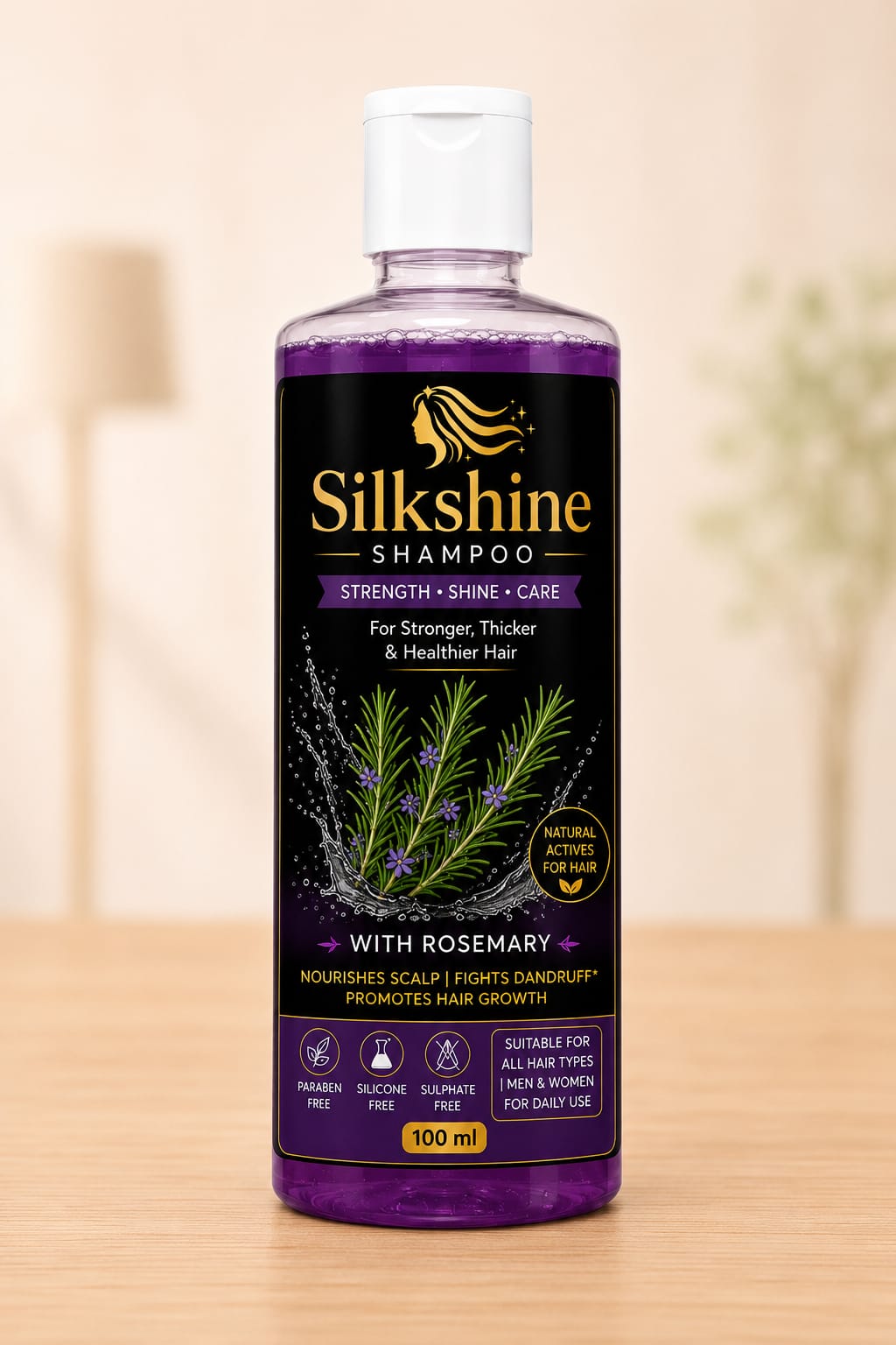 Silkshine Rosemary Herbal Shampoo | Anti-Dandruff & Hair Growth Care (100ml)