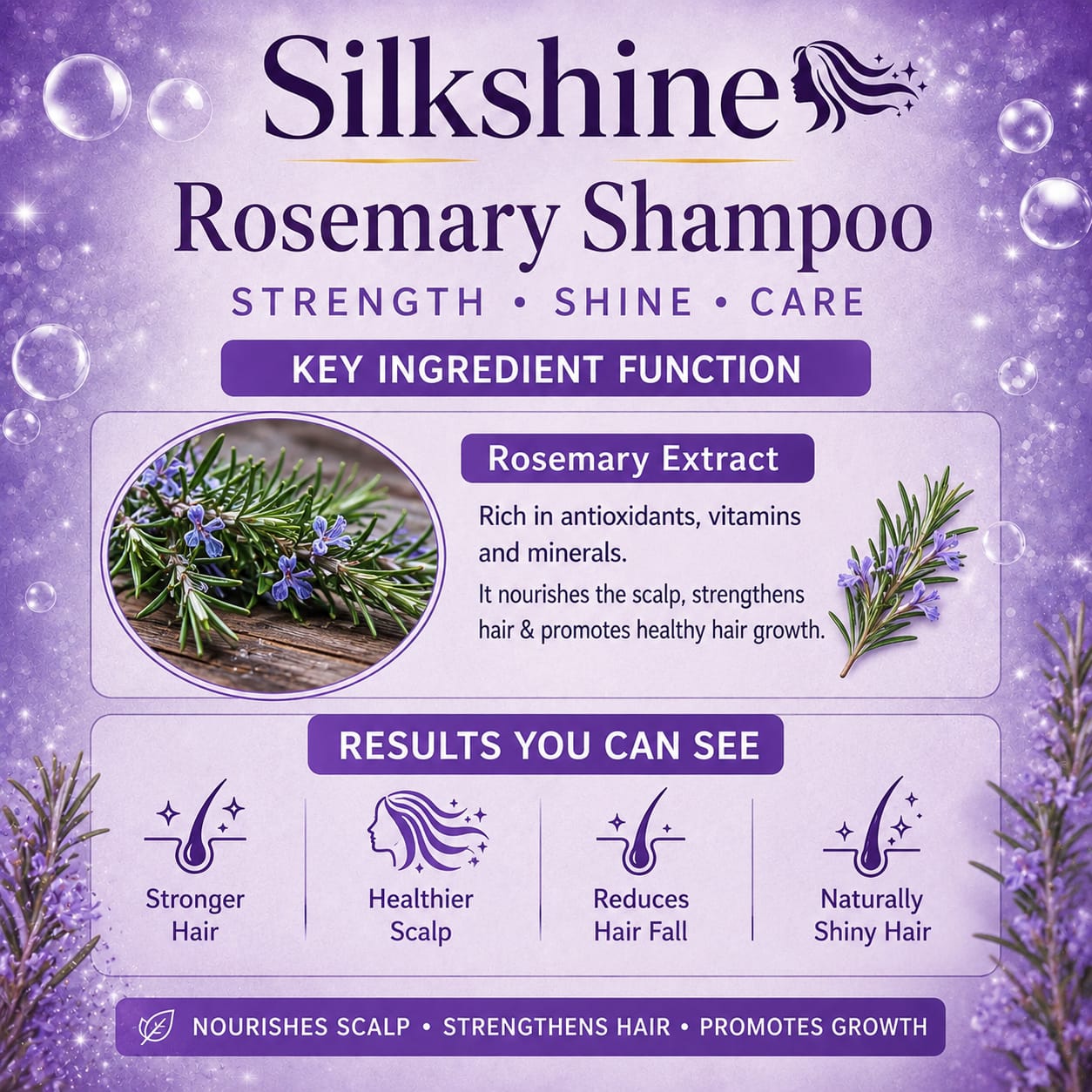 Silkshine Rosemary Herbal Shampoo | Anti-Dandruff & Hair Growth Care (100ml)