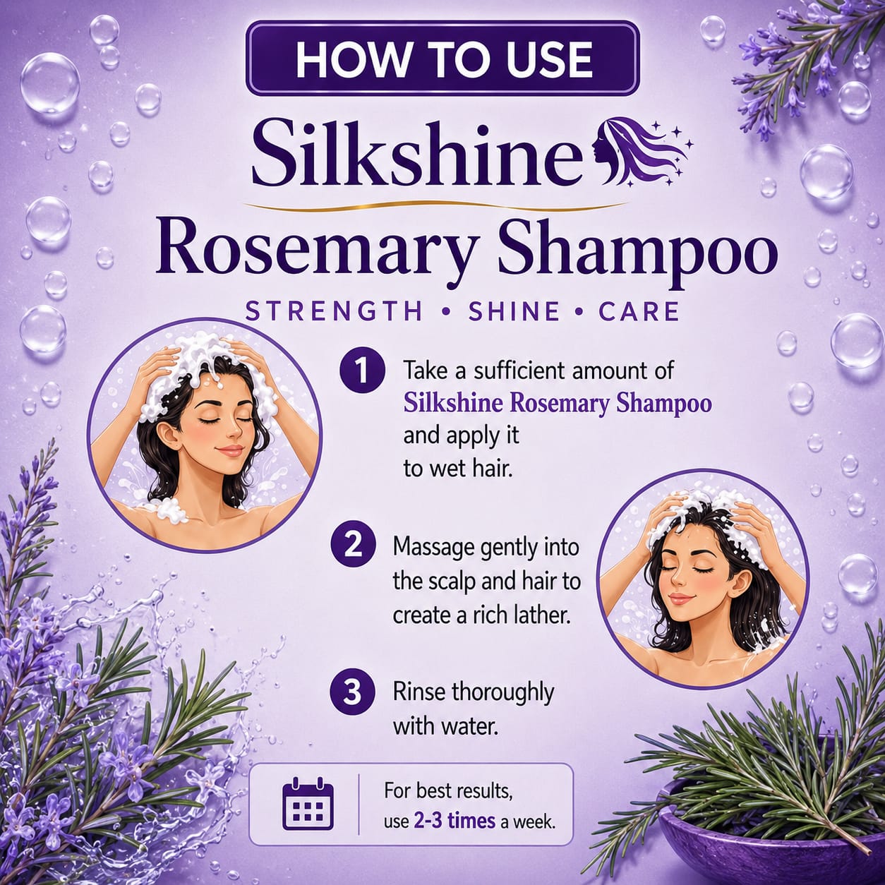 Silkshine Rosemary Herbal Shampoo | Anti-Dandruff & Hair Growth Care (100ml)