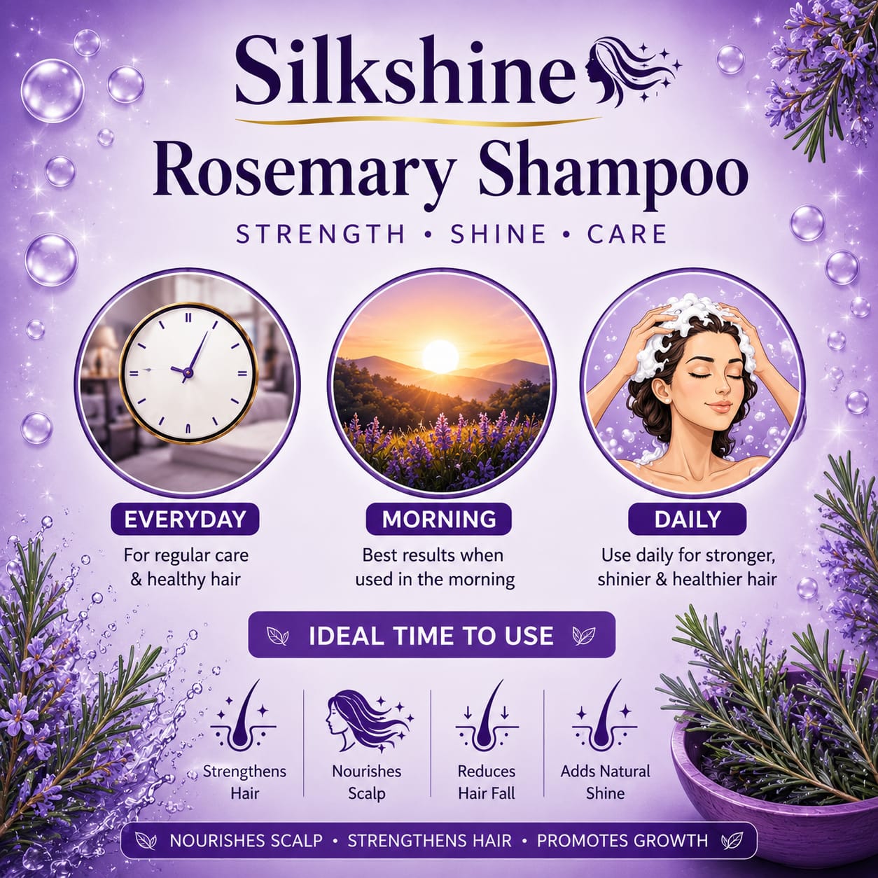 Silkshine Rosemary Herbal Shampoo | Anti-Dandruff & Hair Growth Care (100ml)