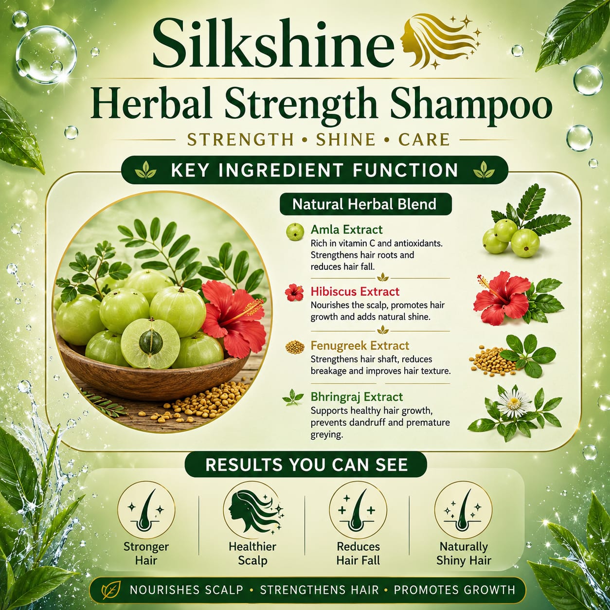Silkshine Amla Family Pack Combo | 500ml + Free 100ml Herbal Shampoo