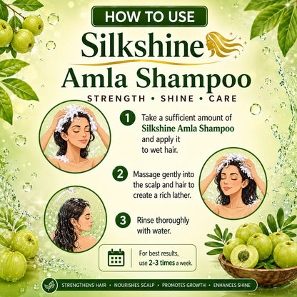 Silkshine Amla Family Pack Combo | 500ml + Free 100ml Herbal Shampoo